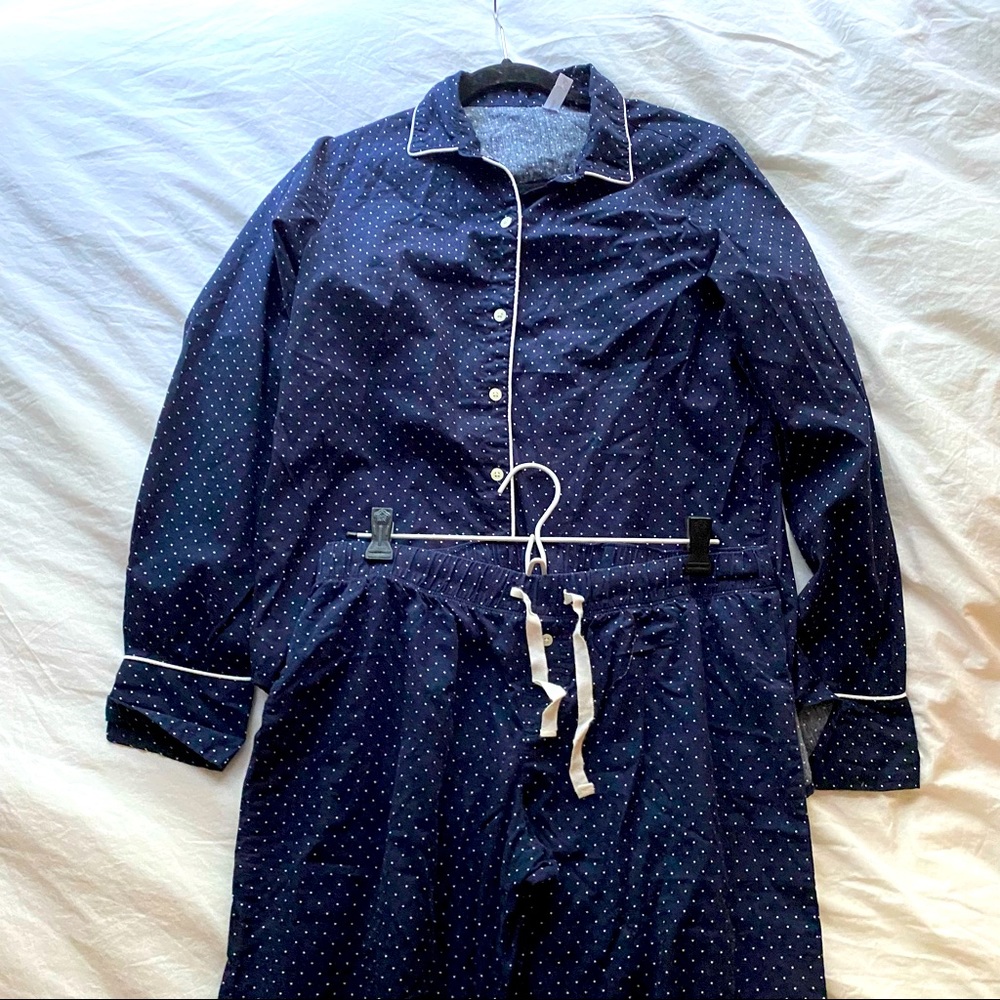 Gap Navy Blue Polka Dot Pajama Set
